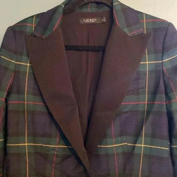 Ralph Lauren Black label womens plaid blazer - size 10 - single button close - Picture 3 of 8